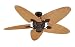 Monte Carlo 5PE56NR Peninsula 56-Inch 5-Blade Outdoor Ceiling Fan with Natural Woven Rattan Blades, Roman Bronze