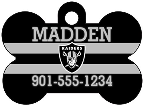 NFL Team Dog Tag Pet Id Tag Personalized w/ Name & Number (Oakland Raiders)