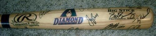 Arizona Diamondbacks 2001 World Series Winning Team Autographed / Signed Baseball Bat - Autographed MLB Bats
