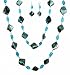 Necklace - N338 - Long Colored Natural Shells (36") + Matching Earrings ~ Aqua