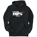 Hoodie Mens Black  Half-Pipe Skateboarding 110% FULL TIME  Sports
