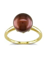 14k Yellow Gold 10-10.5mm Chocolate Freshwater Cultured Pearl Solitaire Ring, Size 7