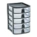 Office Products : Rubbermaid 9A6200BLA Mini storage drawers, 10-5/16 high, black with 5 clear drawers