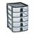 Rubbermaid Mini 5-Drawer Tower, Plastic, 7.125 x 8.38 x 9.75 Inches, Black/Clear (FG9A6200BLA)