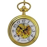 Edle Sekonda 1110 Gents Mechanical Pocket White Dial Gold Plated Case Watch Damen