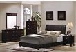 4pc Blended Leather Sleigh Bedroom Set , Queen Bed dresser mirror chest