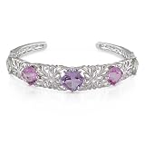 Sterling Silver 10 3/4 CT TGW Multi-color gemstone Bangle