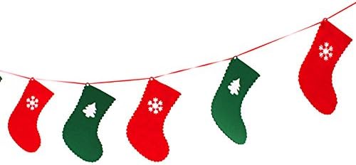 Xmas Flags String Hanging Bunting Christmas stocking Party Banner Décor (Stocking)