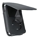 Synethetic Leather Case Compatible With 30 GB iPod Video and 80GB / 120GB Classic with Belt Clip and Strap, Midnight Black
