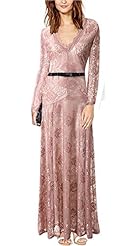 Sexy V-neck Polyester/Spandex Floral Print Cocktail Full Length  Lace Bodycon Dress/Evening Dress/Homecoming Dress/Bridesmaid Dress/Prom Dress/Party Dress/Maxi Dress  With a Bow(s) and a Ribbon 