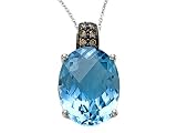 Genuine Blue Topaz Pendant by Effy Collection® in 14 kt White Gold