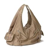 Bueno Key Hole Slouch Handbag MUSHROOM