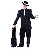 Blue Gangster Zoot Suit with White Pin Stripe (Men's Adult) (Coat Size 38)