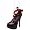 Black PU/Burgundy Ribbon