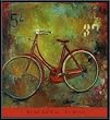 Art Poster Metal Framed Print - My Old Red Bike - Artist: Jill Barton- Poster Size: 29 X 26