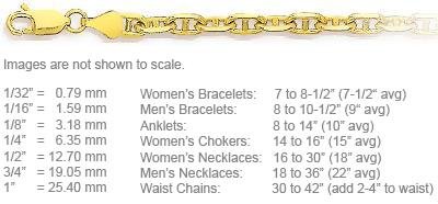1.0mm anchor gold chain available in necklace, bracelet and anklet lengths (14K Solid Gold)