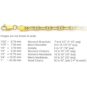 5.0mm anchor gold chain available in necklace, bracelet and anklet lengths... by Adylon