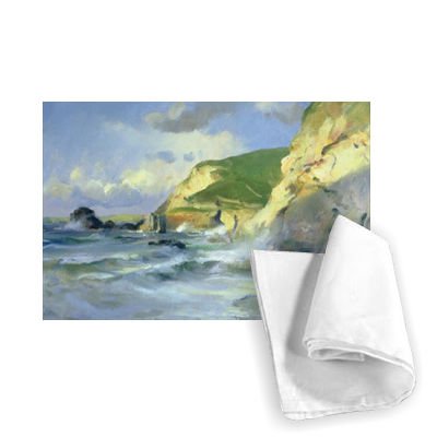 Cliffs at St. Agnes (oil on canvas) by Trevor Chamberlain - Tea Towel 100% Cotton - Art247 - Tea Towel - 46x70cm