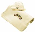 Tadpoles Organic Cotton Hand-Embroidered "Love" Blanket and Cap, Natural