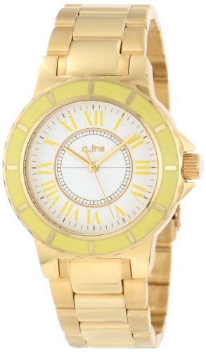 a_line Women's AL-80009-YG-02YL Marina White Dial Gold Ion-Plated Stainless Steel Watch