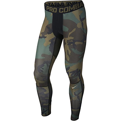 Nike Mens Pro Combat Hypercool Woodland Compression Tights Iguana/Black/Bamboo Camo 658573-274 Size Medium