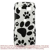 White with Black Dog Paw Prints Design Snap-On Cover Hard Case Cell Phone P ....