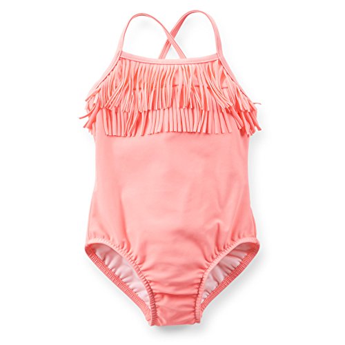 Carter's Baby Girls' 1piece Swimsuit (12 Months, Salmon Fringe