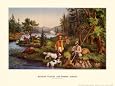 Hunting Fishing and Forest Scenes Art Poster Print by Currier & Ives , 16x12
