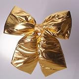 Large Gold Fabric Holiday Christmas Bow 24 x 27