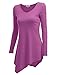 Doublju V-Neck Tunic Handkerchief Longline Tunic T-Shirt Dress Top for Women with Plus Size Lilac Medium