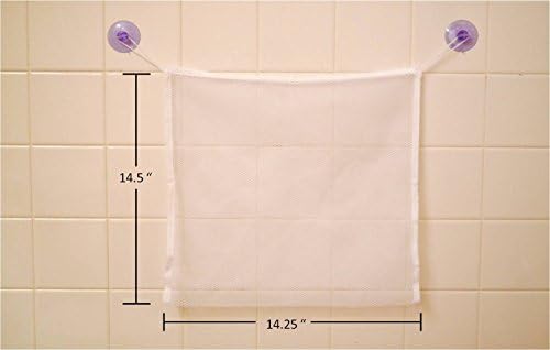 Top Quality Bath Toy Organizer - Safely Store and Air Dry Your Children's Favorite Toys. Bonus!!! 2 Free Hooked Suction Cups, Perfect to Hang Washcloths!!!