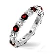 Bling Jewelry NY Fifth Ave Designer Inspired Sterling Silver CZ Red Ruby Eternity Band