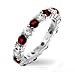 Bling Jewelry NY Fifth Ave Designer Inspired Sterling Silver CZ Red Ruby Eternity Band