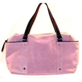 Equipage Purple Suede Leather Satchel Bag Handbag
