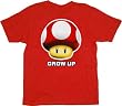 Nintendo Super Mario Grow Up Mushroom Red T-shirt Tee