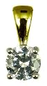 18ct Yellow Gold Ladies 1/2 Carat Solitaire 4 Claw Diamond Pendant 18" Curb