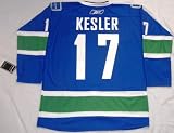 Ryan Kesler Autographed Vancouver Canucks Blue Jersey W/PROOF, Picture of Ryan Signing For Us, 2011 Stanley Cup Finals, Team USA