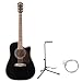 Oscar Schmidt by Washburn OG2CE Full Size Cutaway Acoustic Electric Guitar Combo with AB Gig Bag, Stand, and Strings - Black