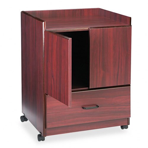 Vertiflex Products - Vertiflex - Mobile Deluxe Coffee Bar 23 x 19 x 30-34 Mahogany - Sold As 1 Each - Large double door cabinet and bottom drawer provide ample storage space - Raised lip to catch spills - Scratch- and stain-resistant surface helps maintai