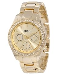 XOXO Womens XO5563 Rhinestones Accent Gold-Tone Bracelet Watch