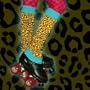Womens Punk Rock"Leopard" Legwarmers