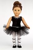 410yJStPOZL. SL160  Black Swan   Black Ballerina Outfit Includes Leotard, Tutu, Tights and Ballet Shoes; fits 18 inch American Girl dolls.