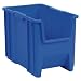 Akro-Mils 13014 Stak-N-Store Stacking Hopper Front Plastic Storage Bin, Blue, Case of 4