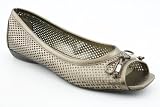 Anne Klein Sport Illusion New Peep Toe Shoes Bronze Womens