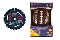 Bosch CB724FB 7-1/4-Inch 24 Tooth ATB Saw Blade with 5/8-Inch and Diamond Knockout Arbor, 10 Pack with Free Football