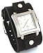 Nemesis #LBB025S Men's Square Premium Wide Leather Cuff Band Watch