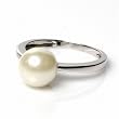 Sterling Silver w/ CZ Ring - Size: 5-10 - Mother of Pearl