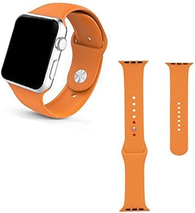 Apple watch band,Soft Silicone Sport Style Replacement for 38mm Apple Watch All Models - 2 Lengths - Grapefruit