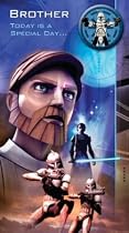 Star Wars Clone Wars - Brother Birthday Card With Badge