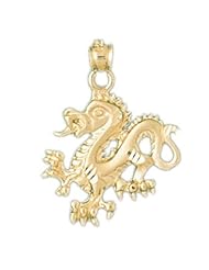 Dazzlers Solid 14 karats gold Dragon Charm Pendant Available in three colors from jewelsberry (weights: 2.1 grams only)
